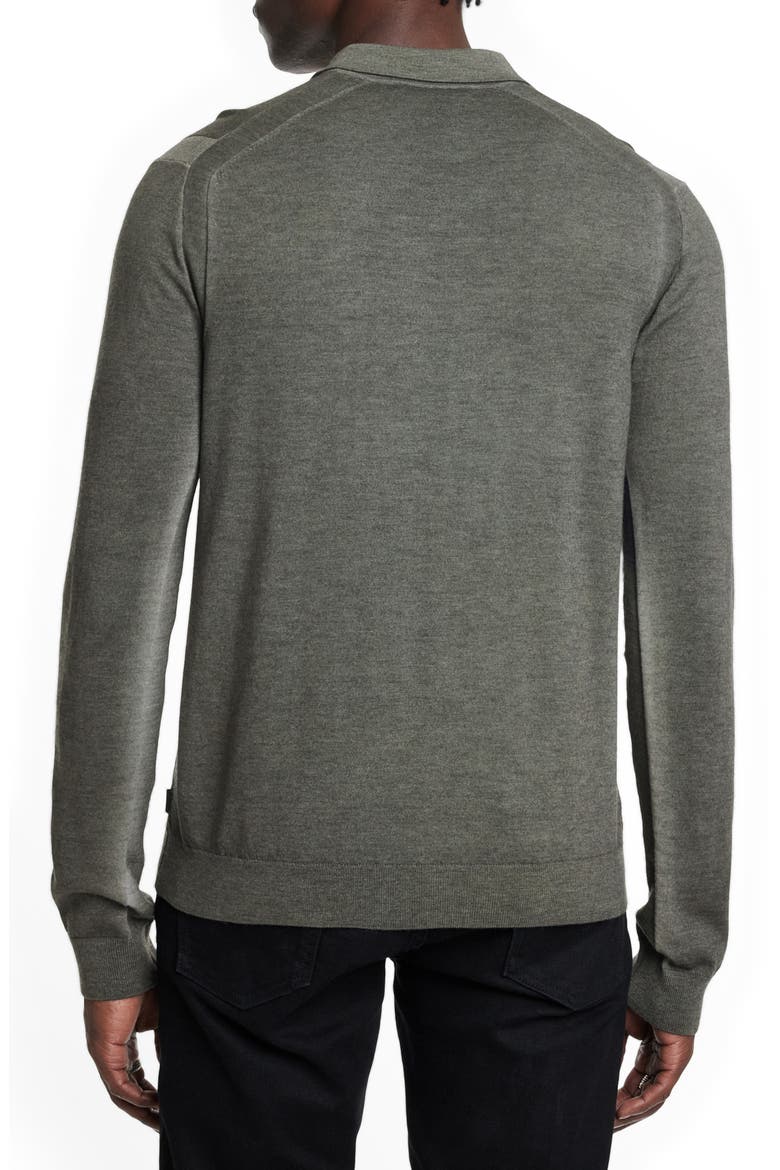 Gustave Long Sleeve Wool Blend Polo Sweater, Alternate, color, CHARCOAL HEATHER