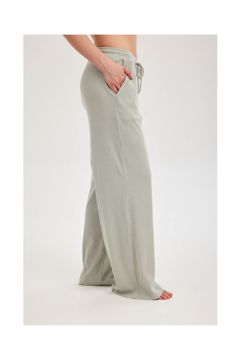 Summer Lounge Ribbed Wide Leg Pant, Alternate, color, Mint