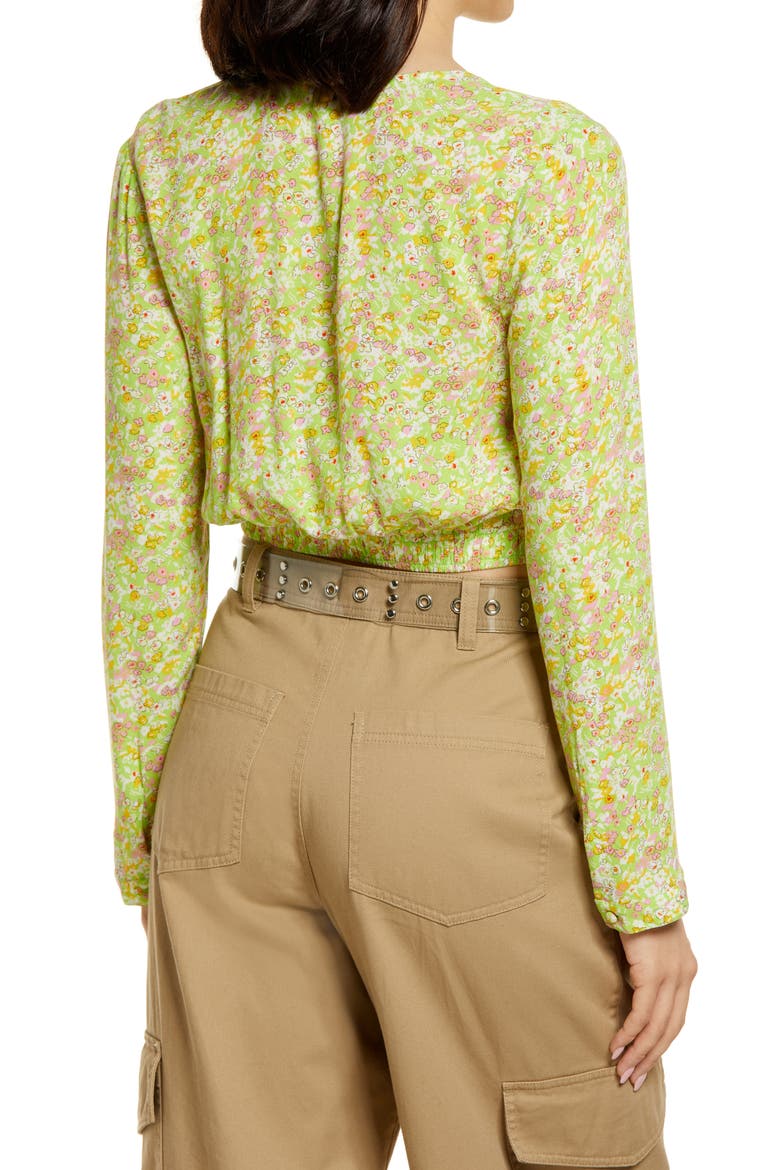 Surplice V-Neck Crop Top, Alternate, color, GREEN HANNAH KATE