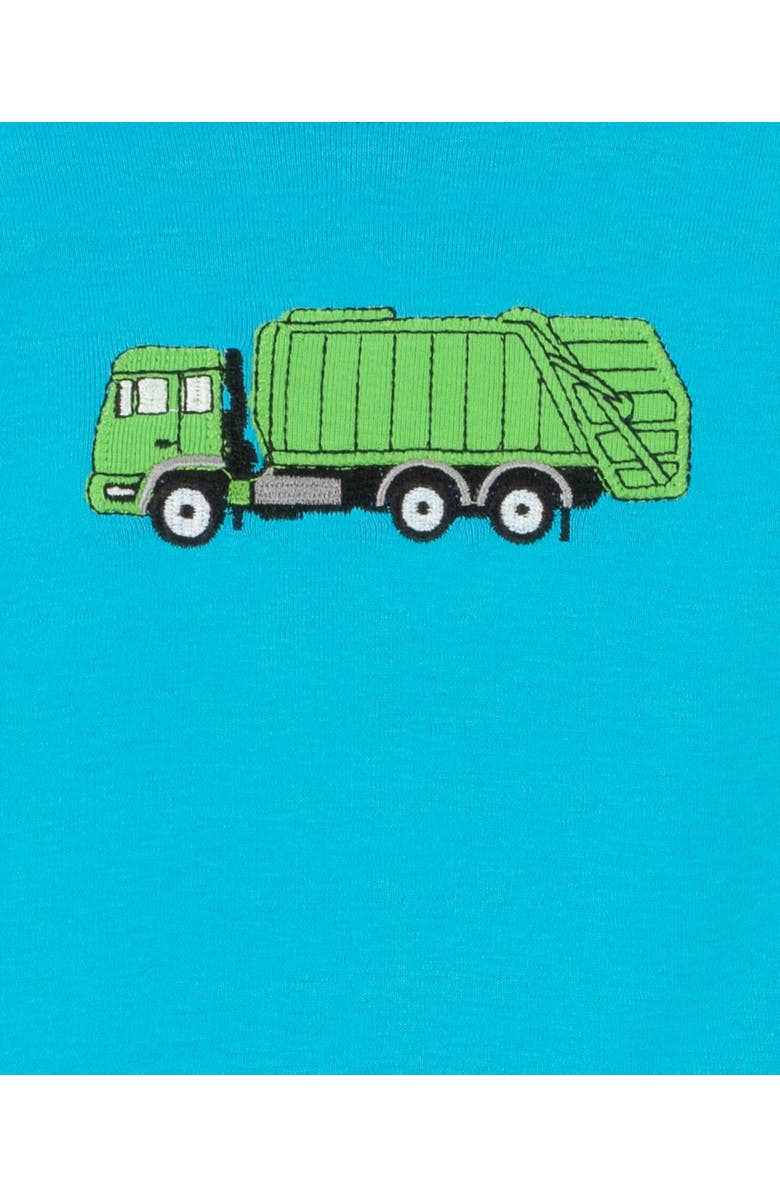 Leveret Cotton Two-Piece Printed Pajamas, Vehicles & Machines, Alternate, color, Garbage Truck Blue/Green