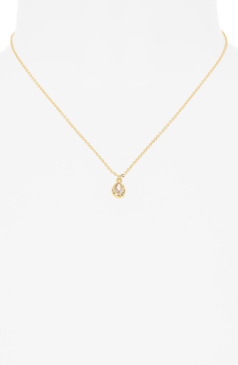 Leith Cubic Zirconia Stud Earrings & Necklace Set, Alternate, color, Clear- Gold