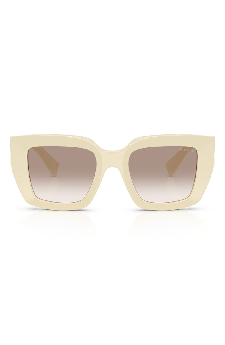 Miu Miu 51mm Gradient Square Sunglasses, Main, color, Milk / Clear Gradient Brown