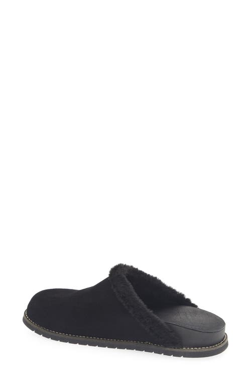 Chocolat Blu Yaro Faux Shearling Trim Muele In Black