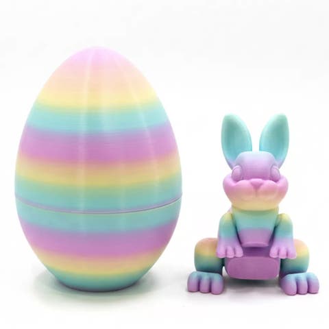 Easter Surprise Egg & 3D Printed Articulated Bunny Toy Set