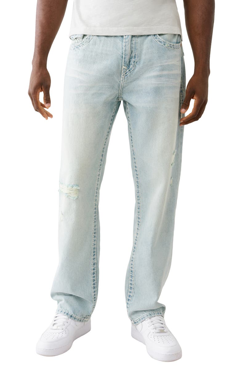 True Religion Bobby Super-T Flap Baggy Jeans, Main, color, Light Clearwater Wash