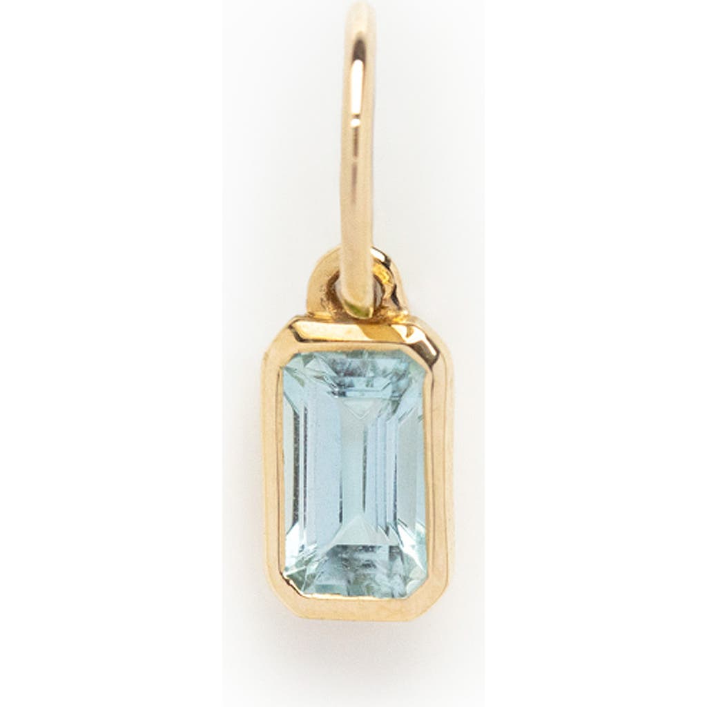 Local Eclectic Baguette Cut Birthstone Charm In Gold