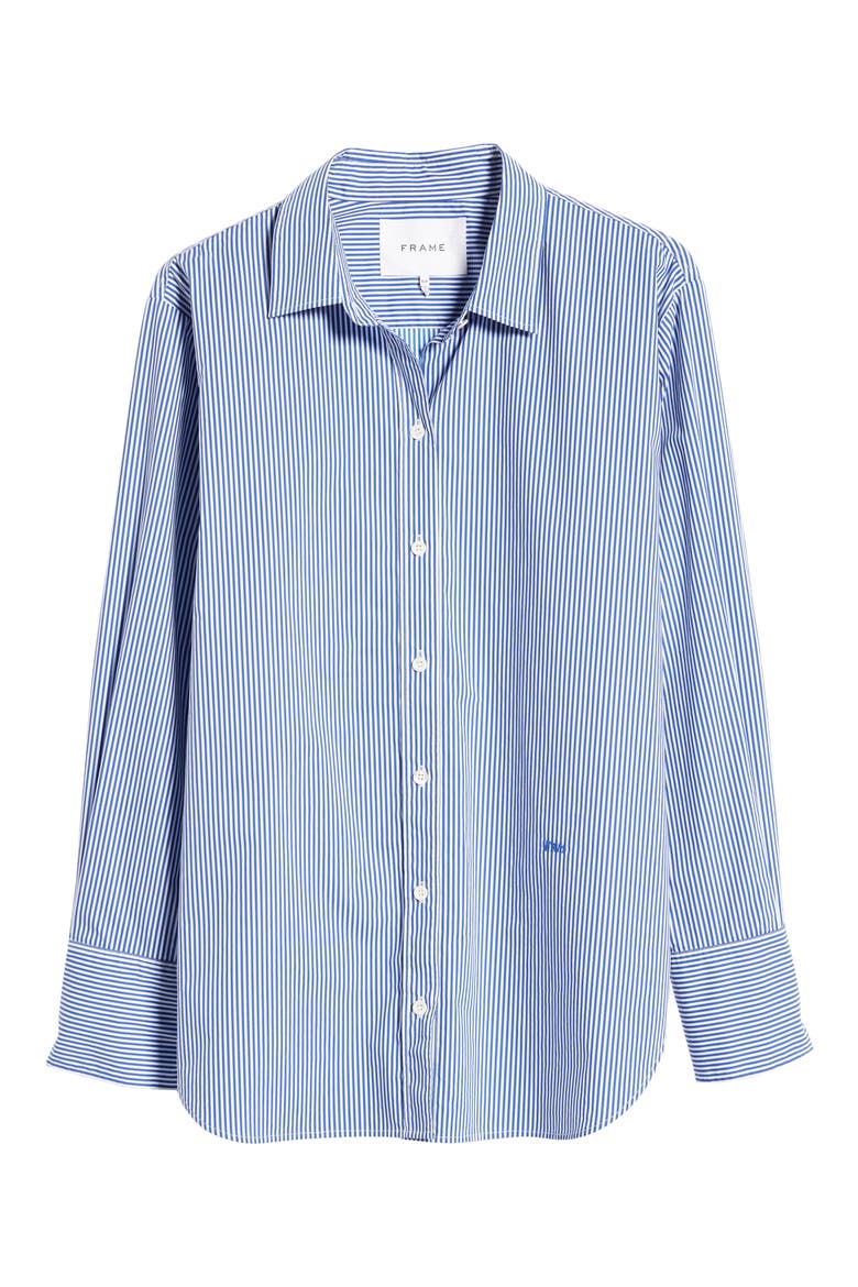 The Oversize Organic Cotton Button-Up Shirt, Alternate, color, ULTRAMARINE MULTI