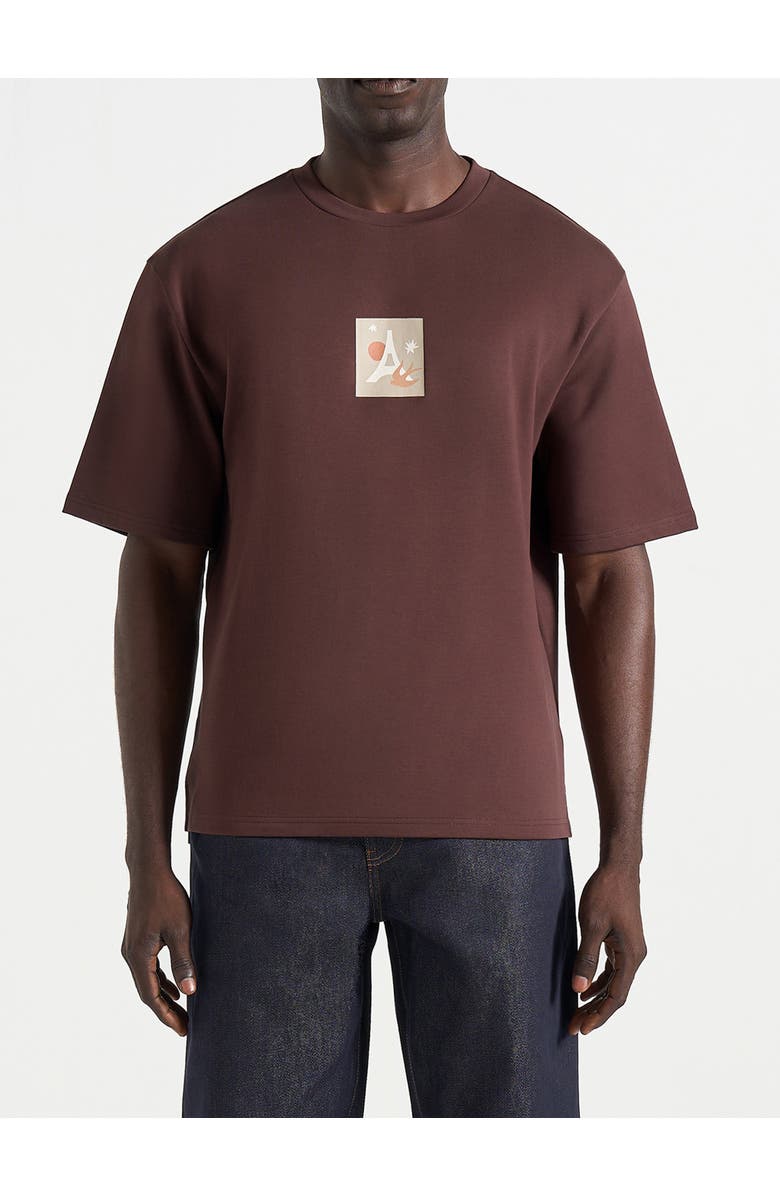 Manière De Voir Thibault Bird Detail Cotton T-Shirt, Alternate, color, Brown