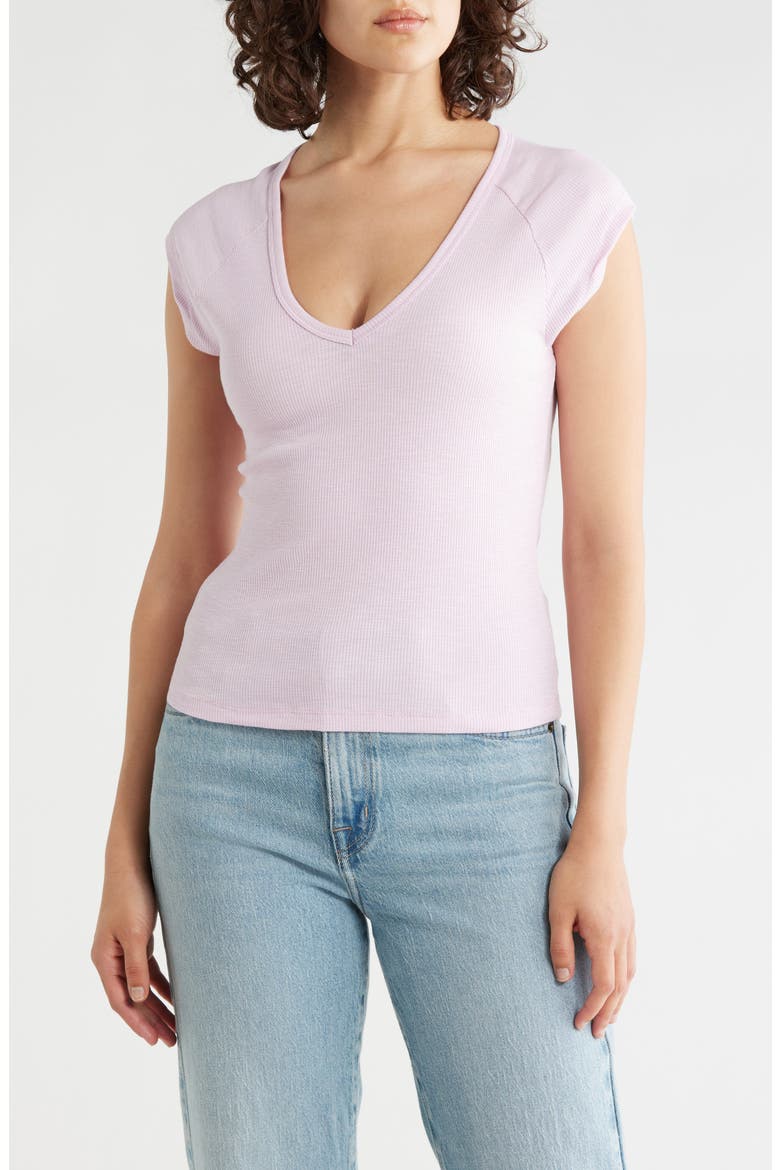 Raglan Sleeve V-Neck Top, Main, color, LILAC PURPLE