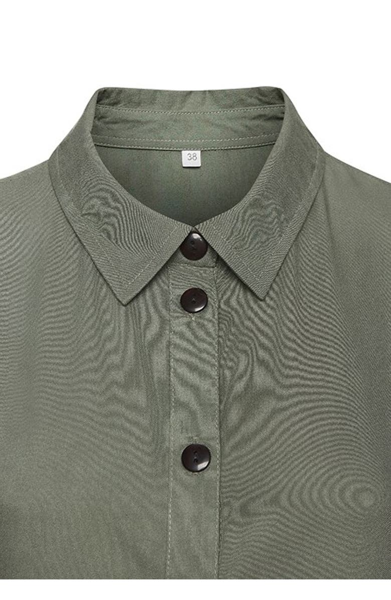 LASCANA Women's Tiered Shirt Dress, Alternate, color, Olive