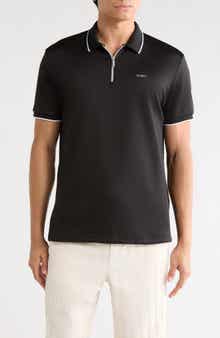 DENIM AND FLOWER Vertical Stripe Textured Polo