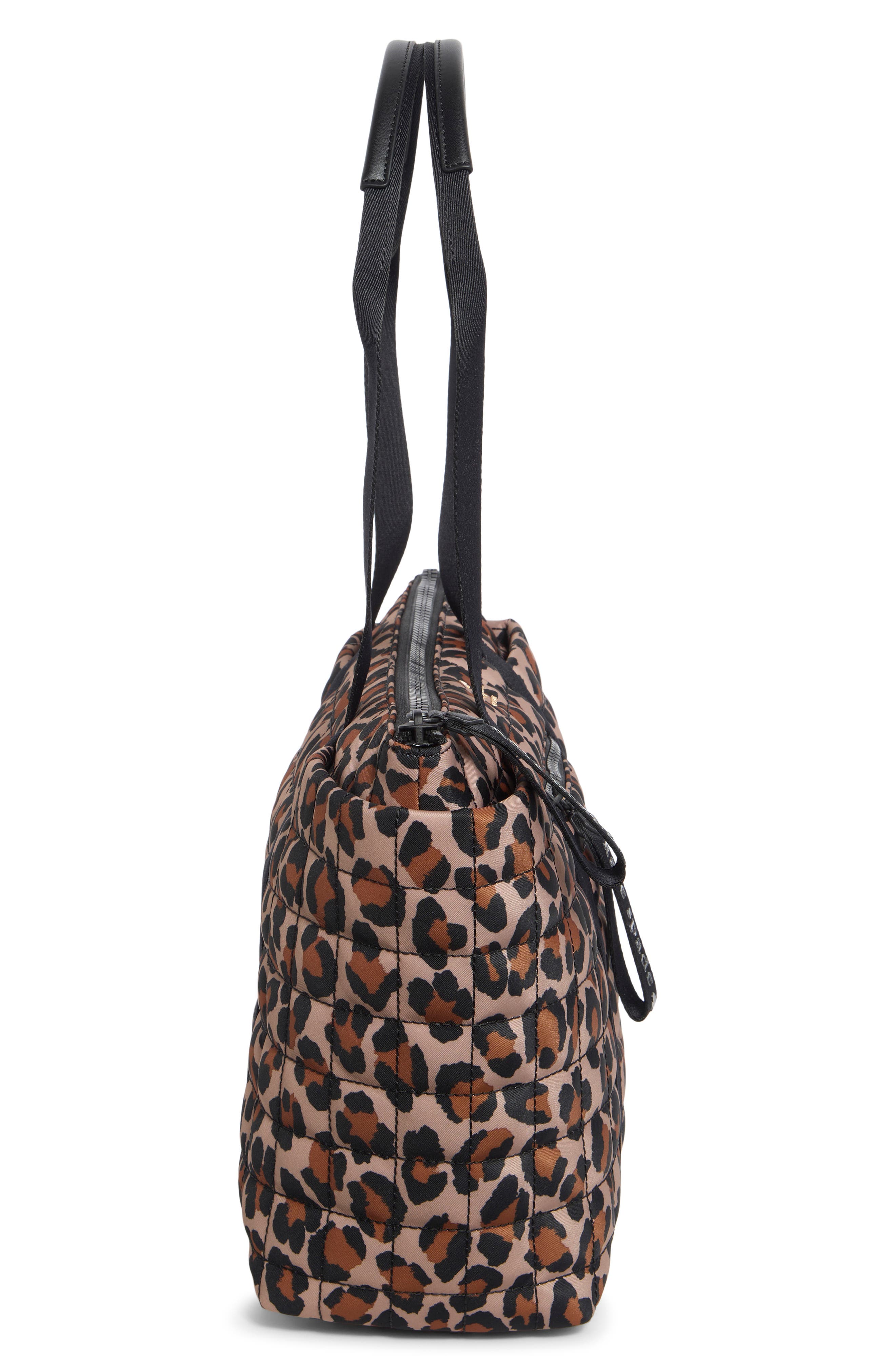 medium quilted tote, Alternate, color, BROWN MULTI