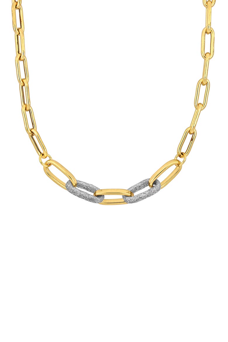Contrast Enamel Oval Link Chain Necklace, Main, color, YELLOW