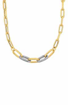 DELMAR Contrast Enamel Oval Link Chain Necklace