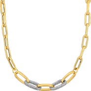 DELMAR Contrast Enamel Oval Link Chain Necklace