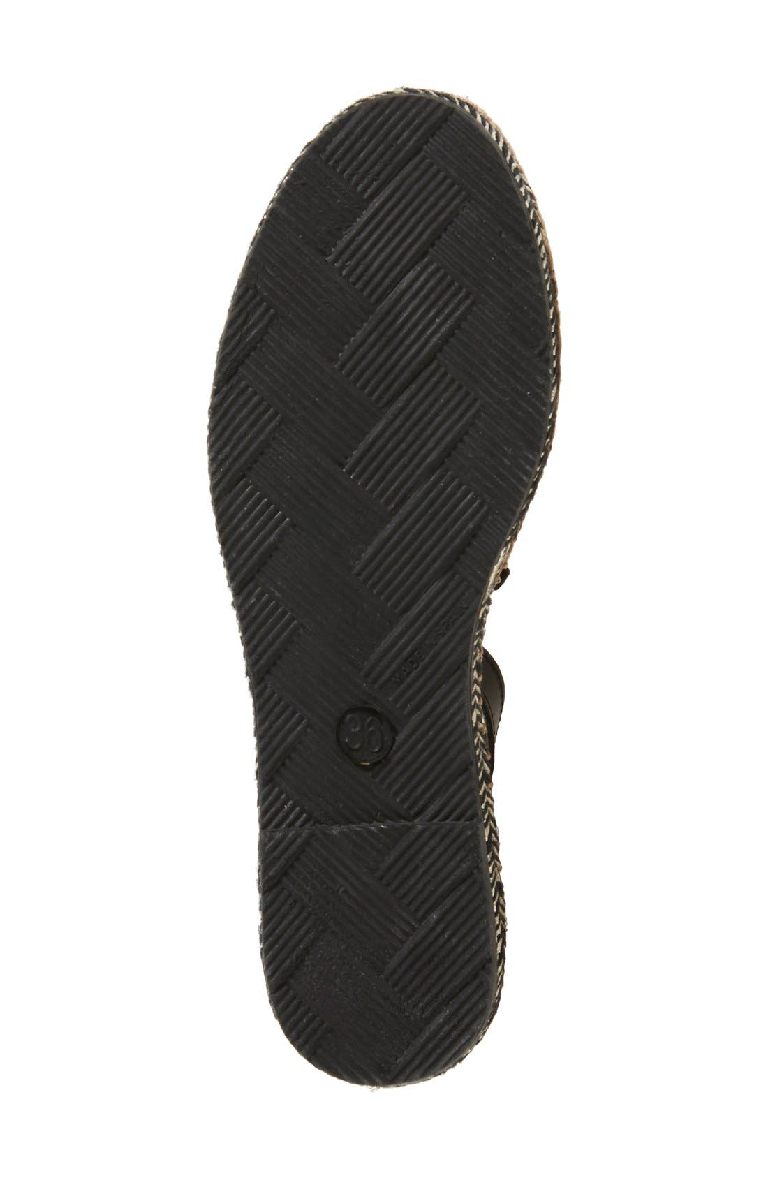 'Ingrid' Ankle Strap Flat, Alternate, color, BLACK/ SILVER