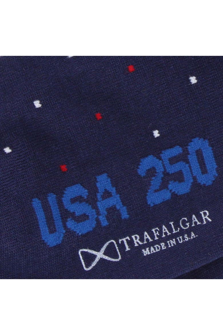 Founders 250 Polka Dot Mid Calf Mercerized Cotton Socks, Alternate, color, Navy Blue with Polka Dots