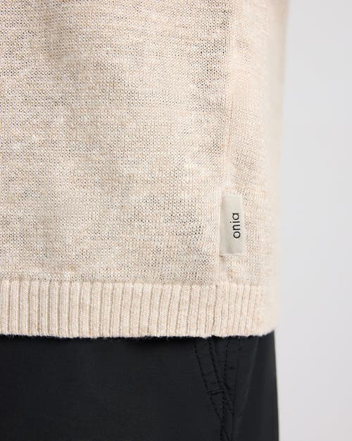 Onia Linen Knit Tee Shirt In Neutral