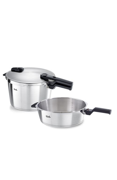 Fissler Vitaquick Premium Pressure Cooker Set And Glass Lid In Stainless Steel