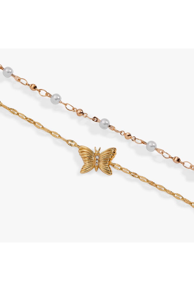 Festival 2 strand Butterfly bracelet, Alternate, color, Gold