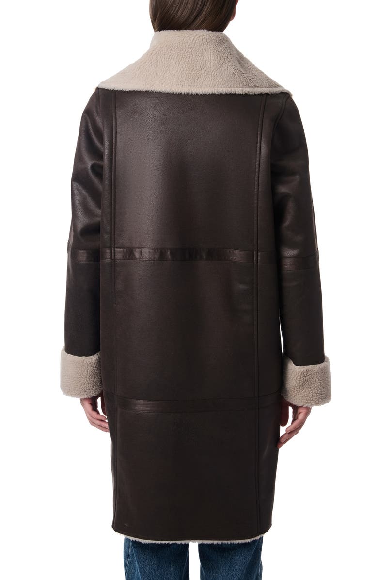 Bernardo Faux Leather & Faux Fur Reversible Coat, Alternate, color, Dark Brown/ Taupe