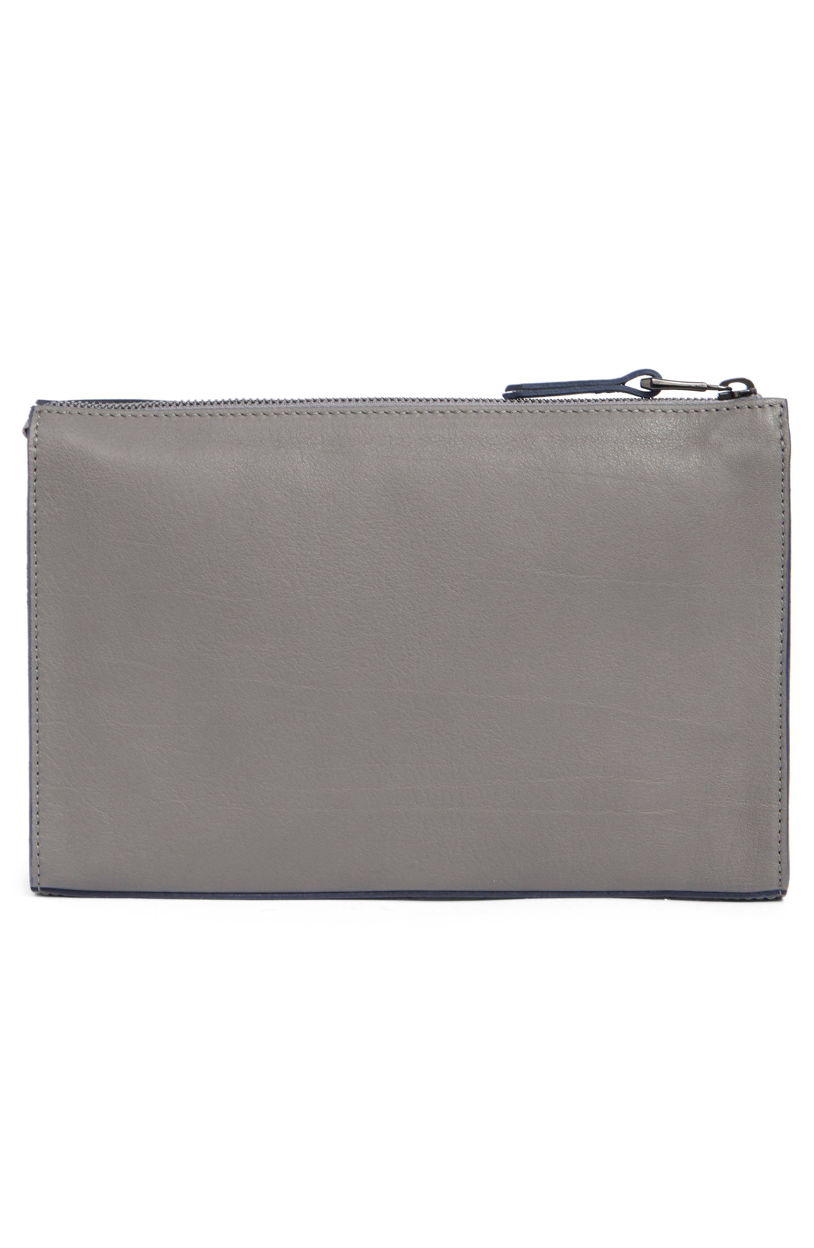 3D Bifold Leather Tech Case, Alternate, color, GREY/BLUE