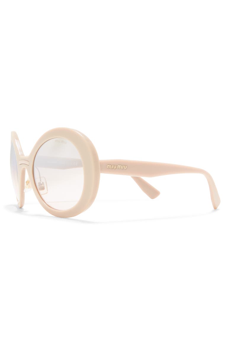 Miu Miu 53mm Round Sunglasses, Alternate, color, Beige / Light Brown Mirror