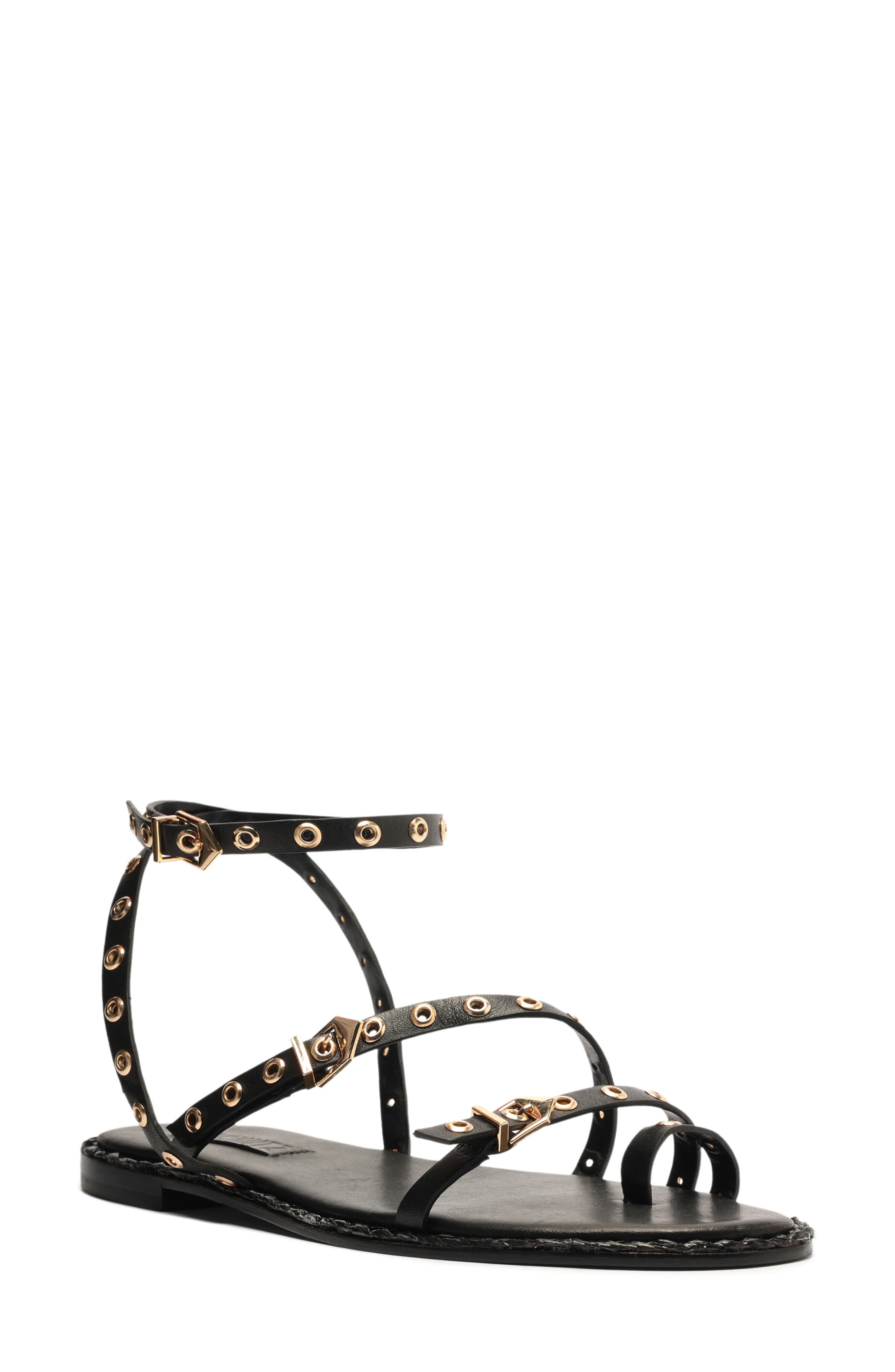 Schutz Annete Ankle Strap Snakeskin Embossed Sandal, Main, color, 