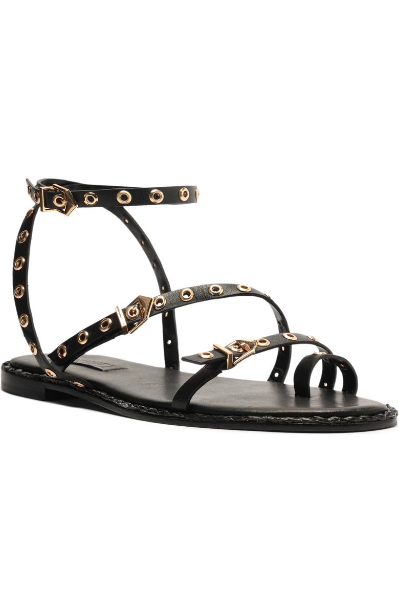Schutz Annete Ankle Strap Snakeskin Embossed Sandal, Main, color,