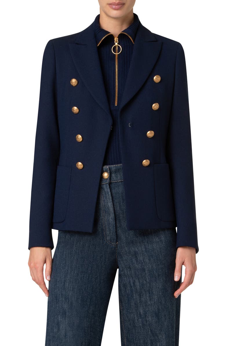 Akris punto Stretch Crepe Blazer, Main, color, 