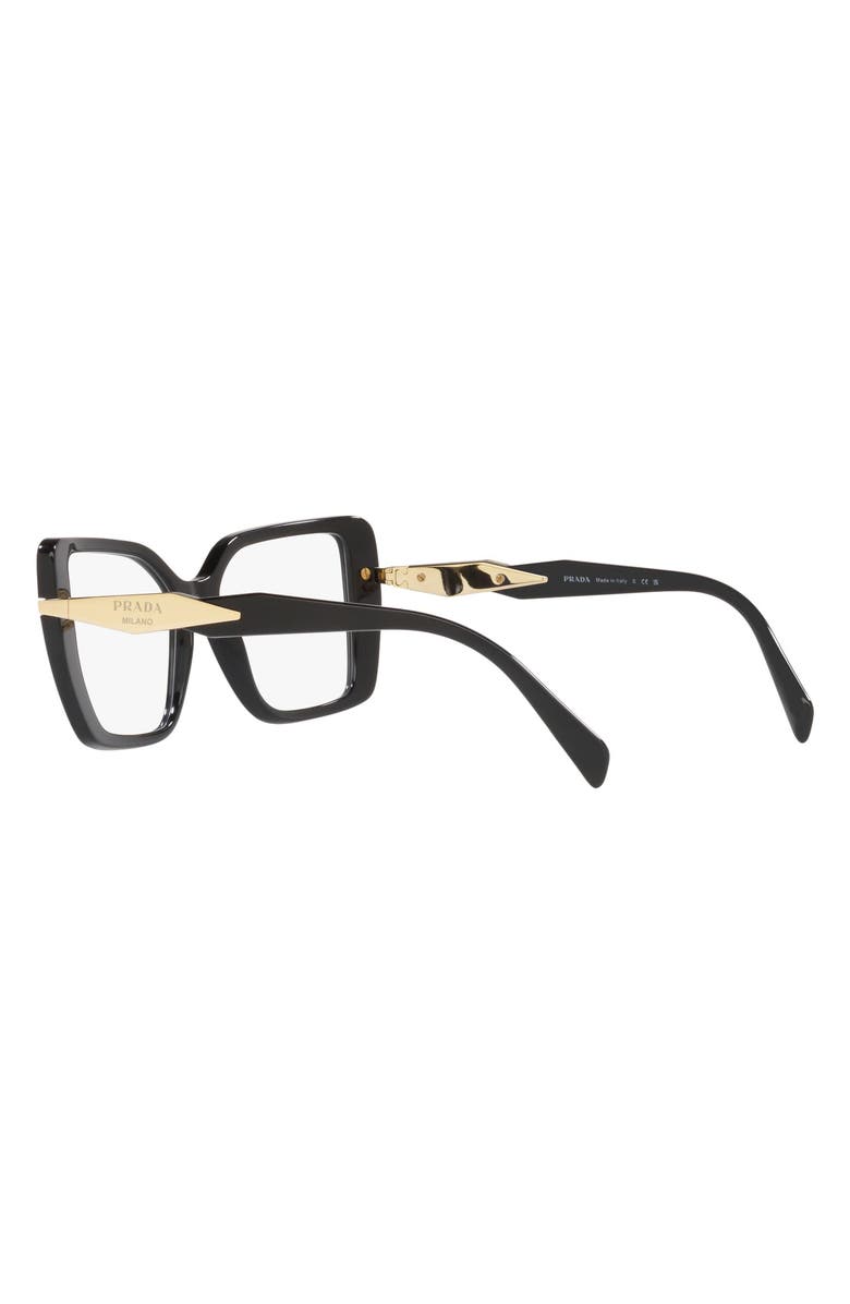 Prada 53mm Square Optical Glasses, Alternate, color, 