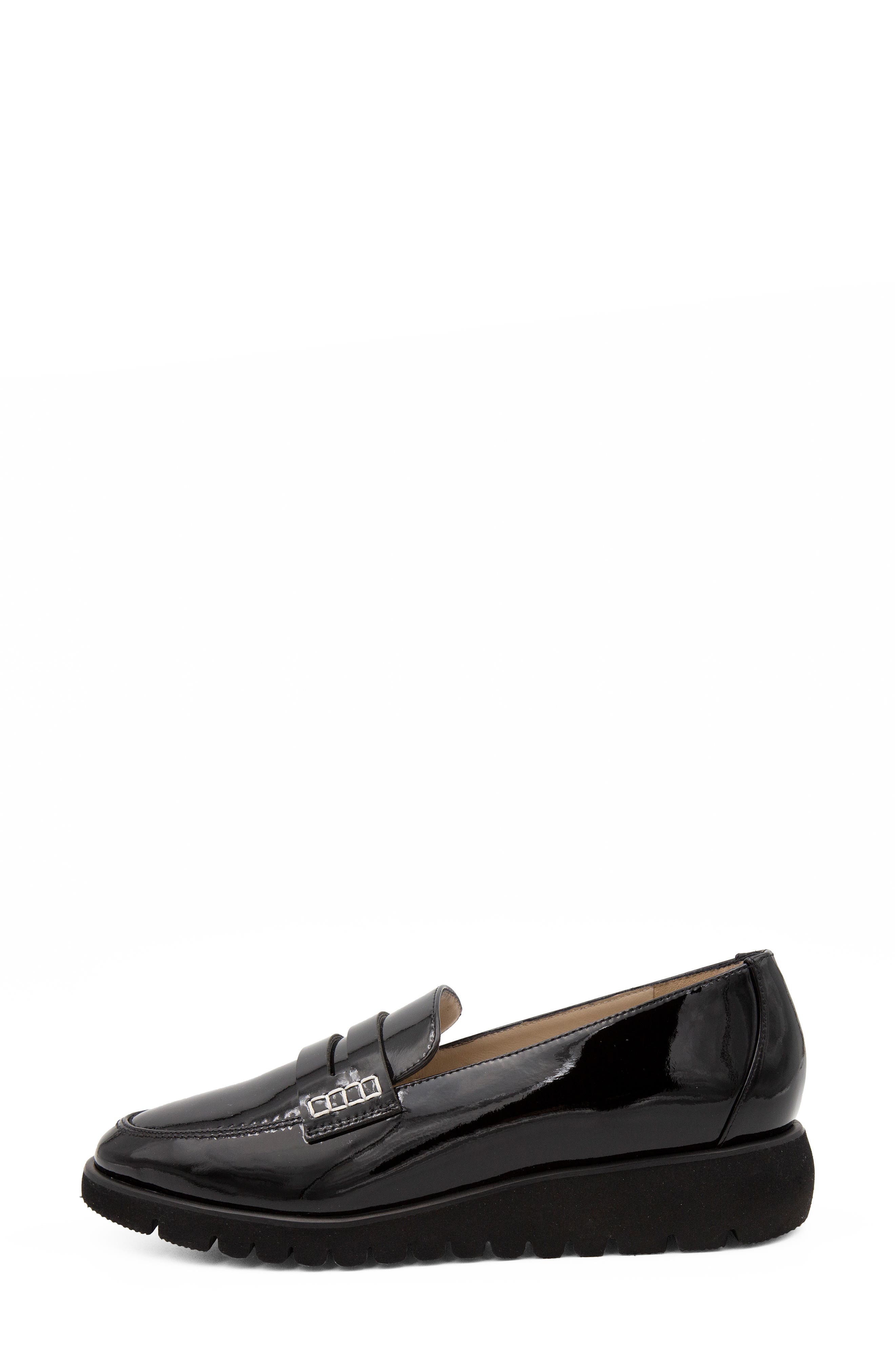 Amalfi by Rangoni Embrezza Wedge Loafer, Alternate, color, Black Vernice