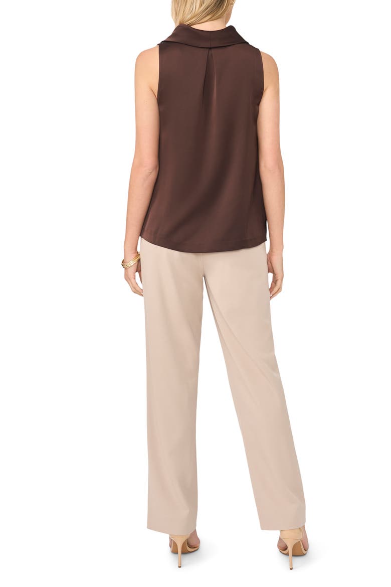 Cowl Neck Satin Charmeuse Sleeveless Top, Alternate, color, CHOCOLATE