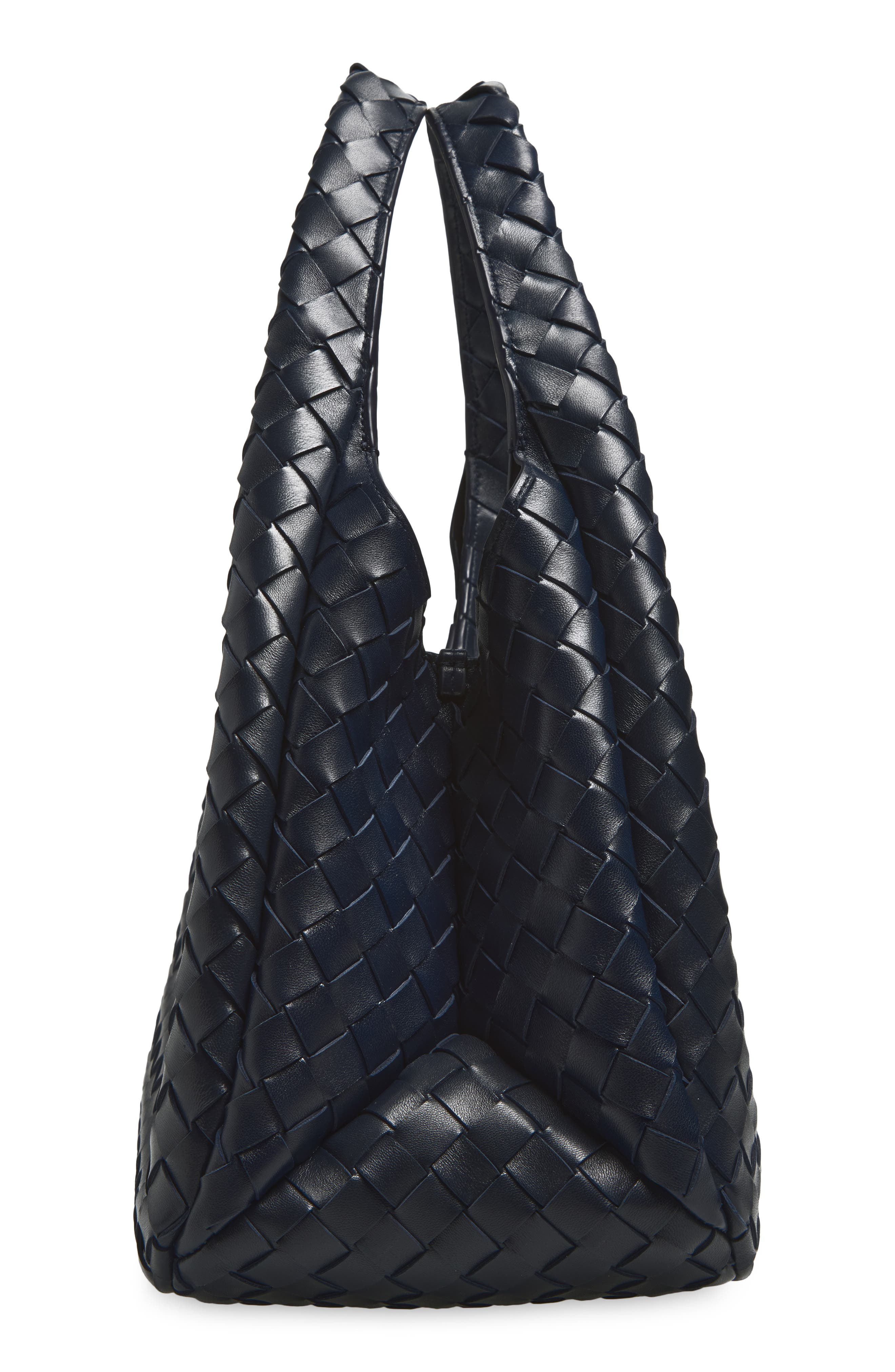 Campana Intrecciato Leather Shoulder Bag, Alternate, color, 4338 MIDNIGHT-MUSE BRASS