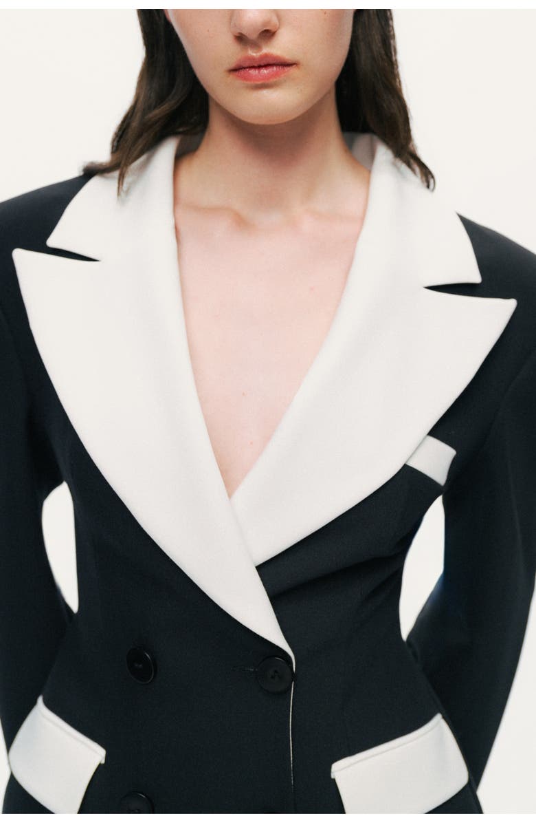 Nocturne Double-Breasted Blazer Mini Dress, Alternate, color, Black