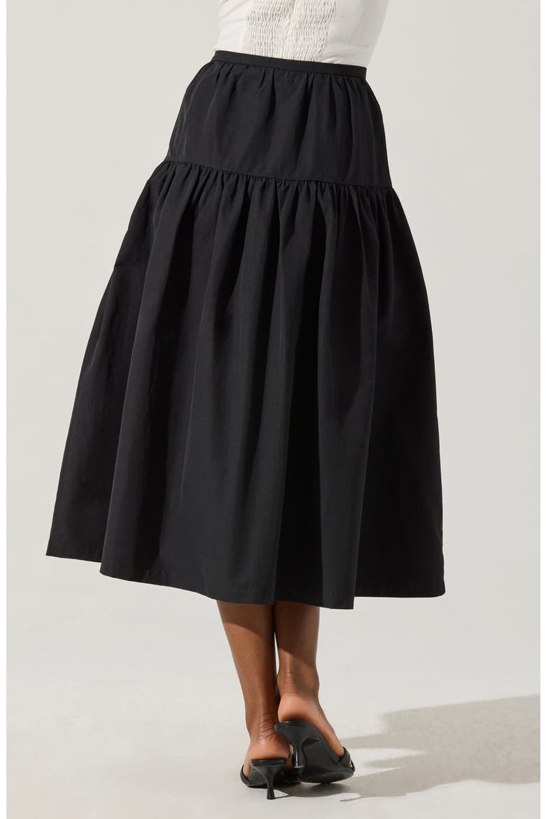 Drop Waist Cotton Blend Skirt, Alternate, color, BLACK