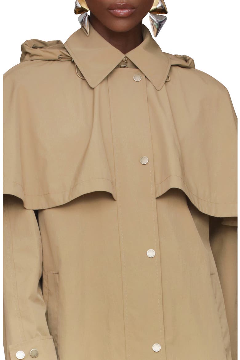 Hooded Cape Raincoat, Alternate, color, WHEAT