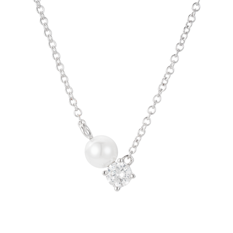 Evermore Pearl and Crystal Necklace