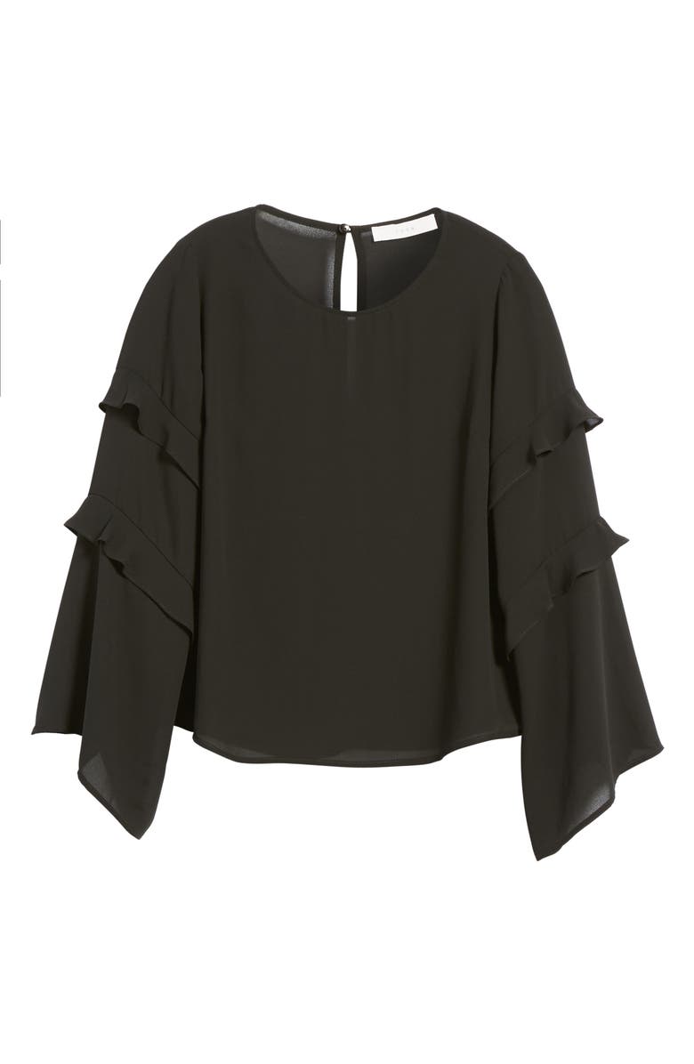All in Favor Ruffle Bell Sleeve Blouse, Alternate, color,