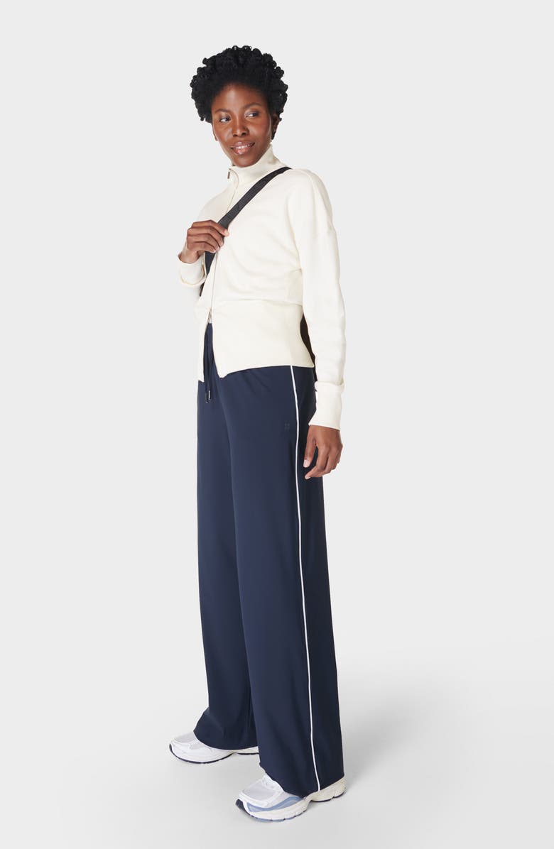 Sweaty Betty Explorer Wide Leg Track Pants, Alternate, color, Navy Blue