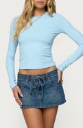 EDIKTED Tay Long Sleeve Crop Top
