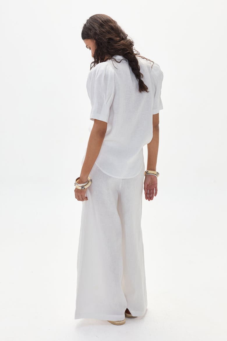 Athina Linen Shirt, Alternate, color, Off White