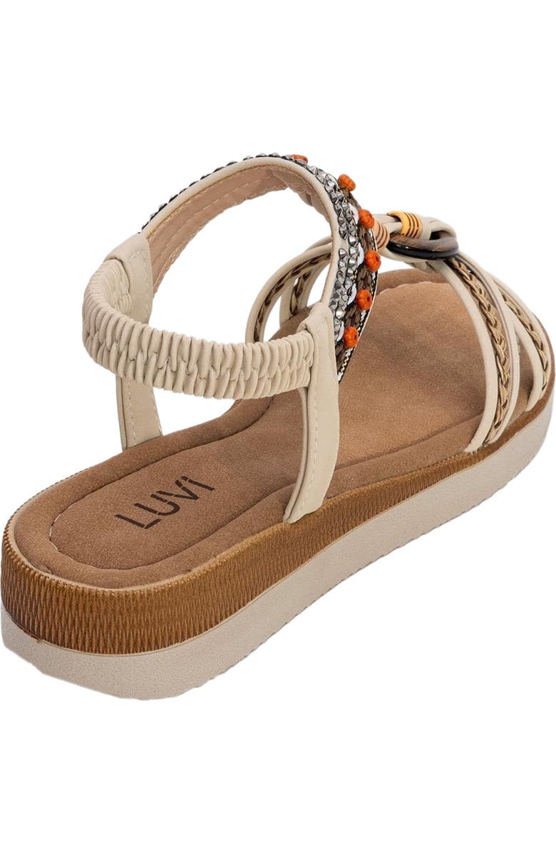 Prologue Shoes CHER Braided Strap Sandal, Alternate, color, Beige Faux Leather