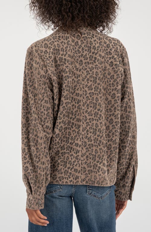 Kut From The Kloth Arya Leopard Print Shirt Jacket In Brown