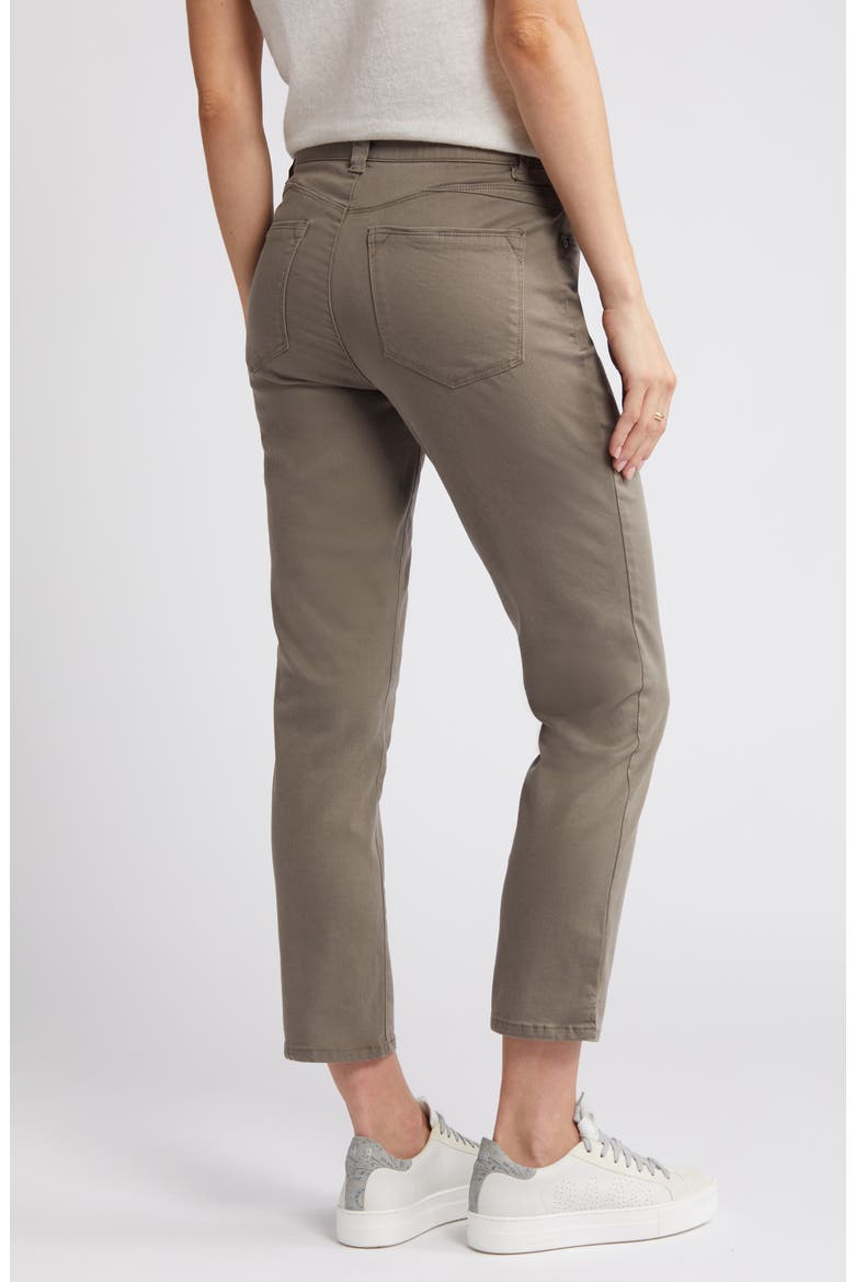 Logan 'Ab'Solution High Waist Ankle Slim Straight Leg Pants, Alternate, color, BRINDLE OLIVE