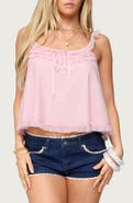 EDIKTED Ruffle Mesh Babydoll Camisole