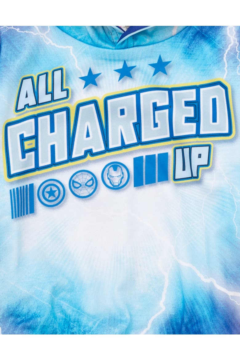 Fleece Pullover Hoodie, Alternate, color, Blue Lightning
