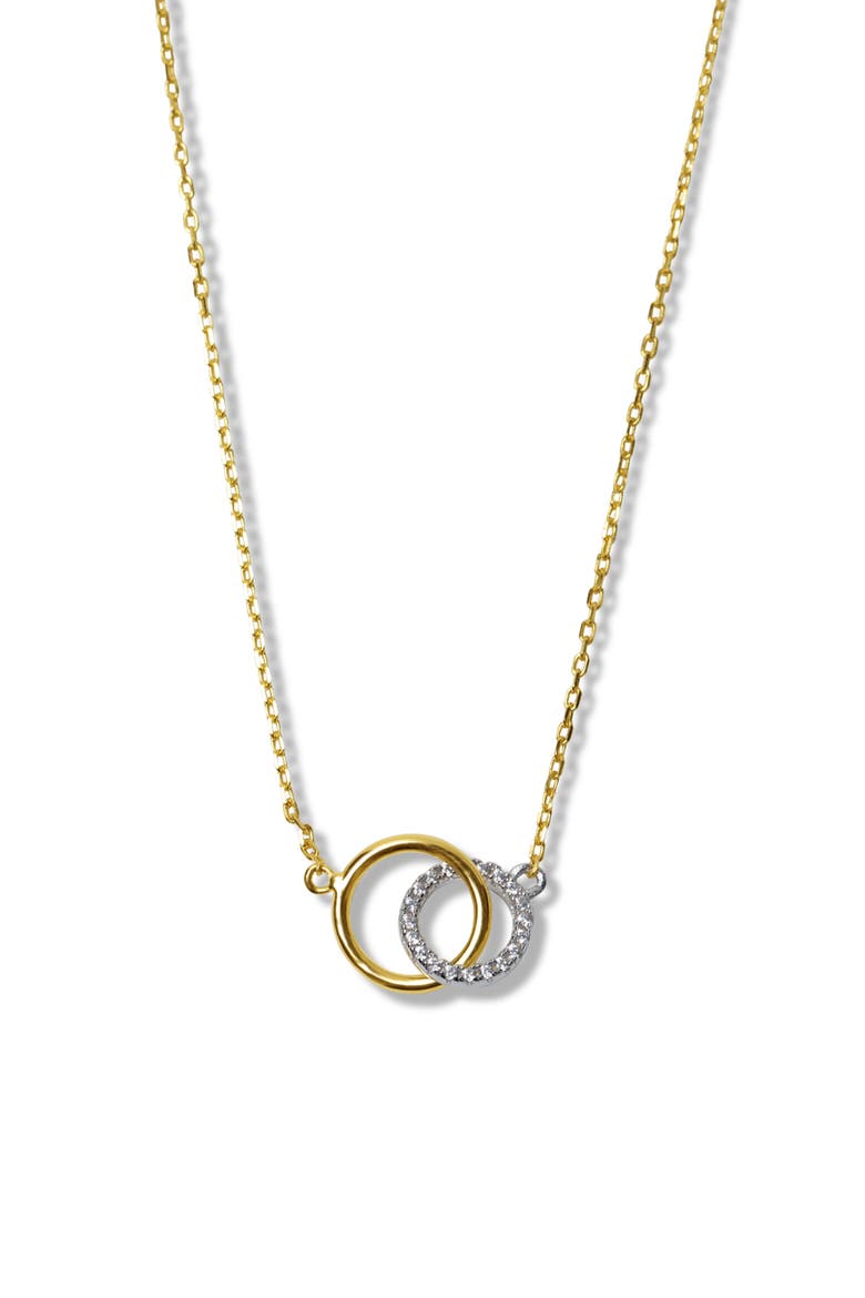 Cubic Zirconia Interlocking Pendant Necklace, Main, color, GOLD
