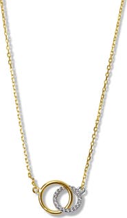 Argento Vivo Sterling Silver Cubic Zirconia Interlocking Pendant Necklace