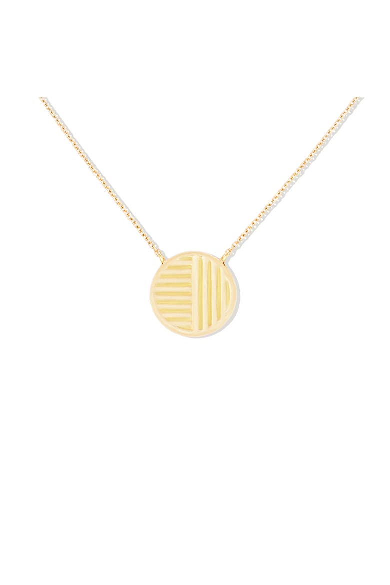 Found Small Disk Pendant Necklace, Alternate, color, Pink Sapphire & Turquoise-Gold
